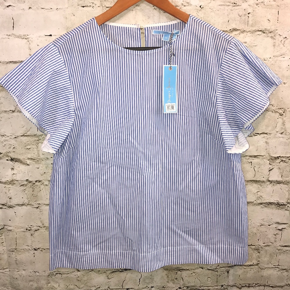 Draper James Striped Keyhole Back Top Size 14